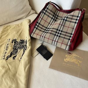 Burberry small canter in horseferry check and leather standard